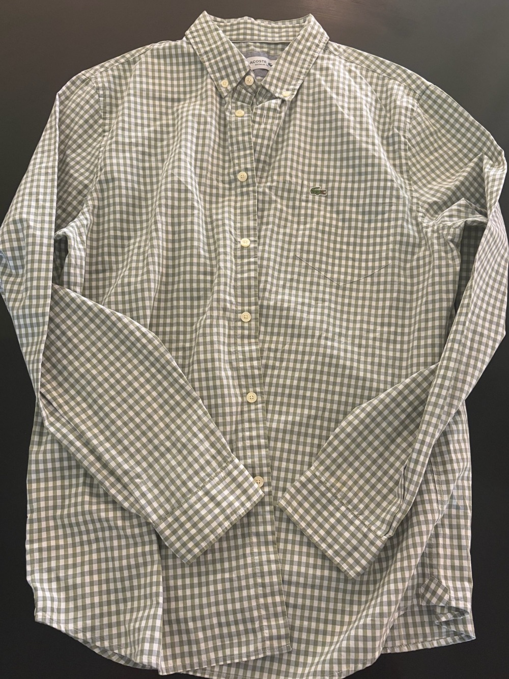 LACOSTE Men's Regular Fit Button Down Long Sleeve Shirt — 100% Cotton
